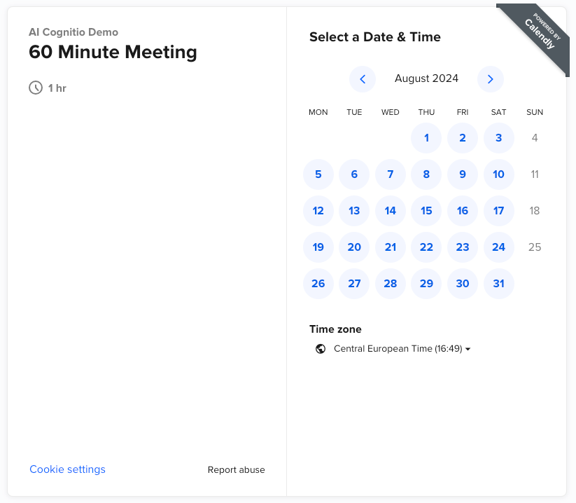 AI Cognitio Calendly Demo